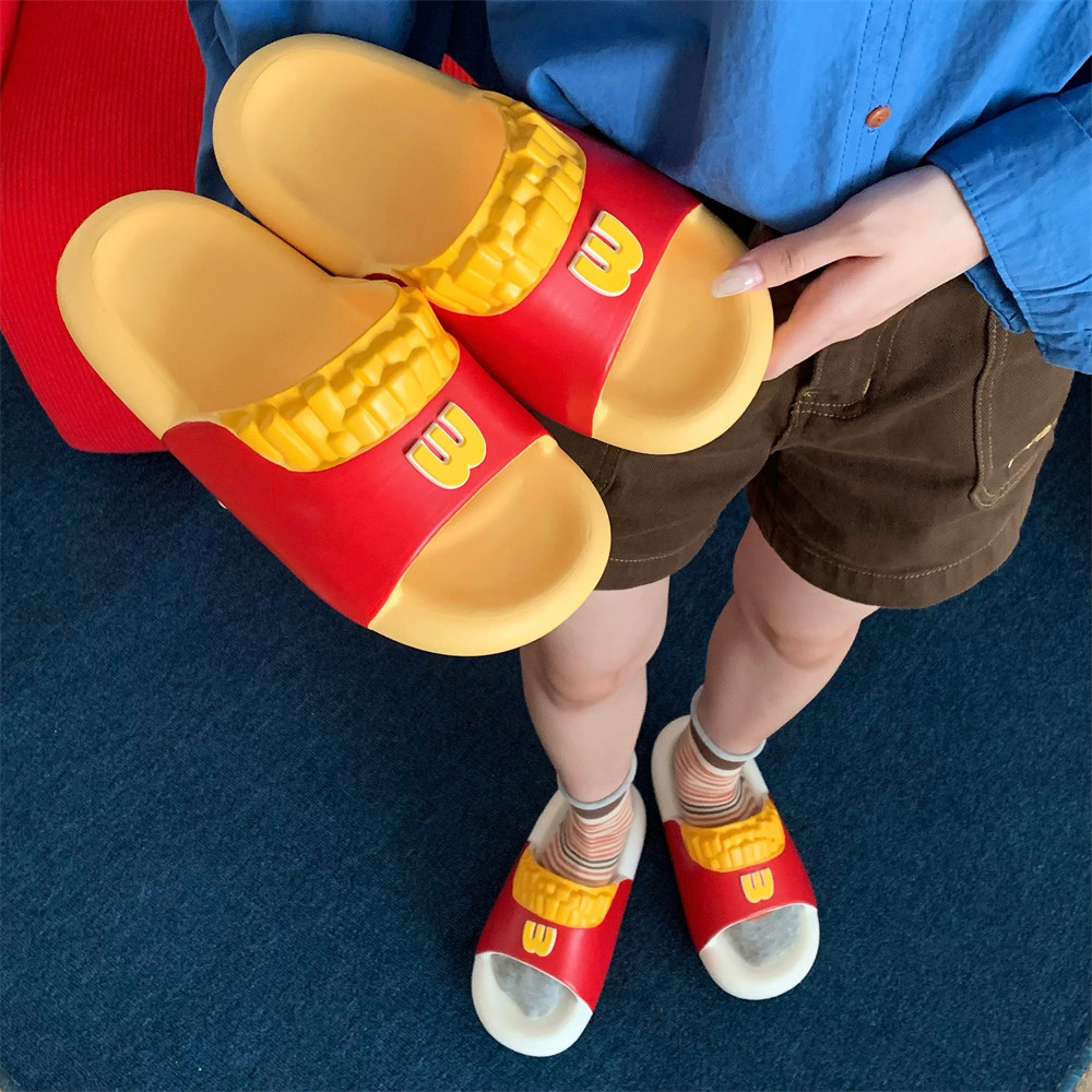 男女休闲舒适新款创意趣味薯条拖鞋亲子居家防滑ins百搭凉拖鞋夏