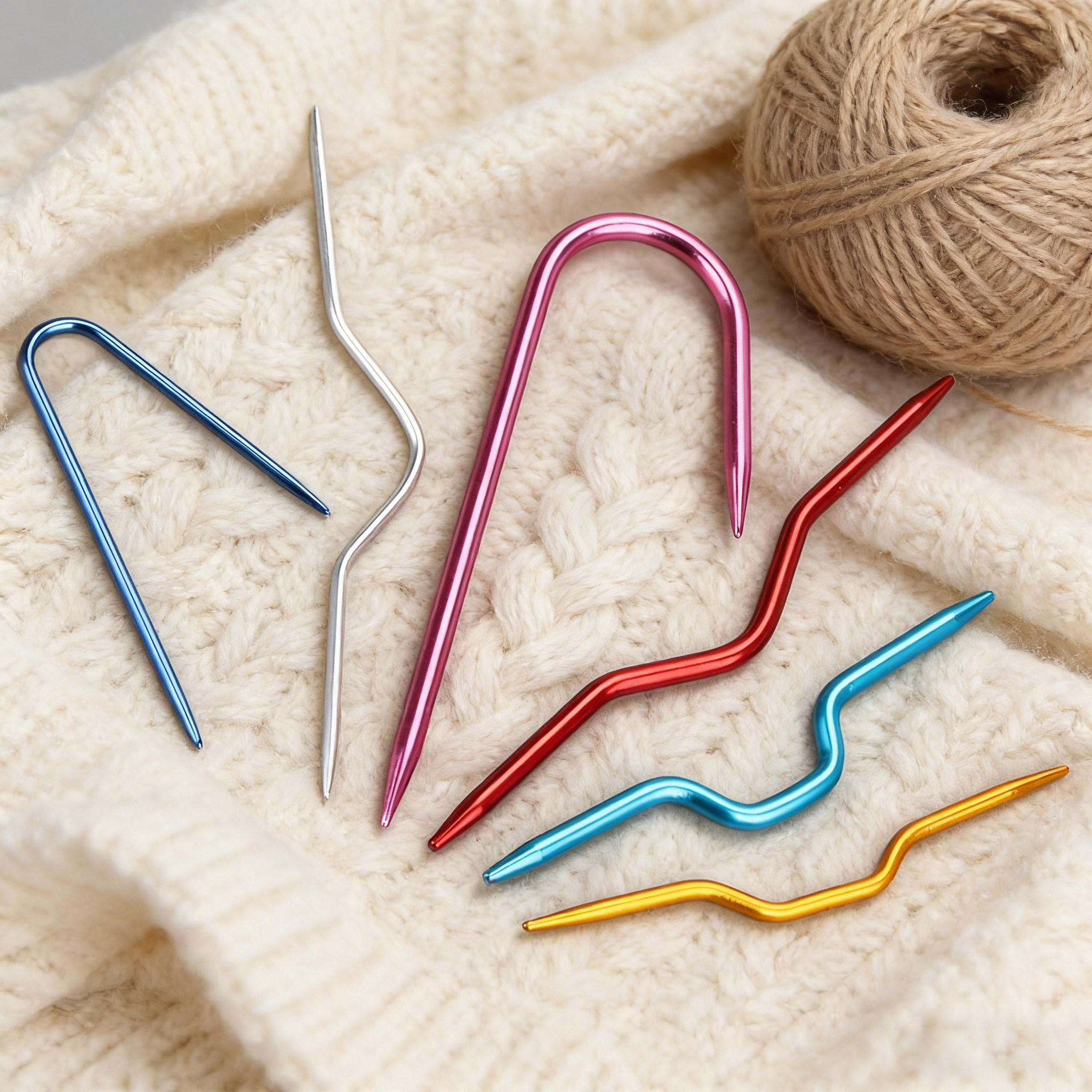 SKC U型麻花针弯针编织工具套装 手工扭花针 弯曲毛衣针辅助直针