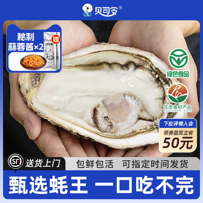 贝司令乳山生蚝鲜活10斤5XL-7XL特大号海蛎子牡蛎送蒜蓉