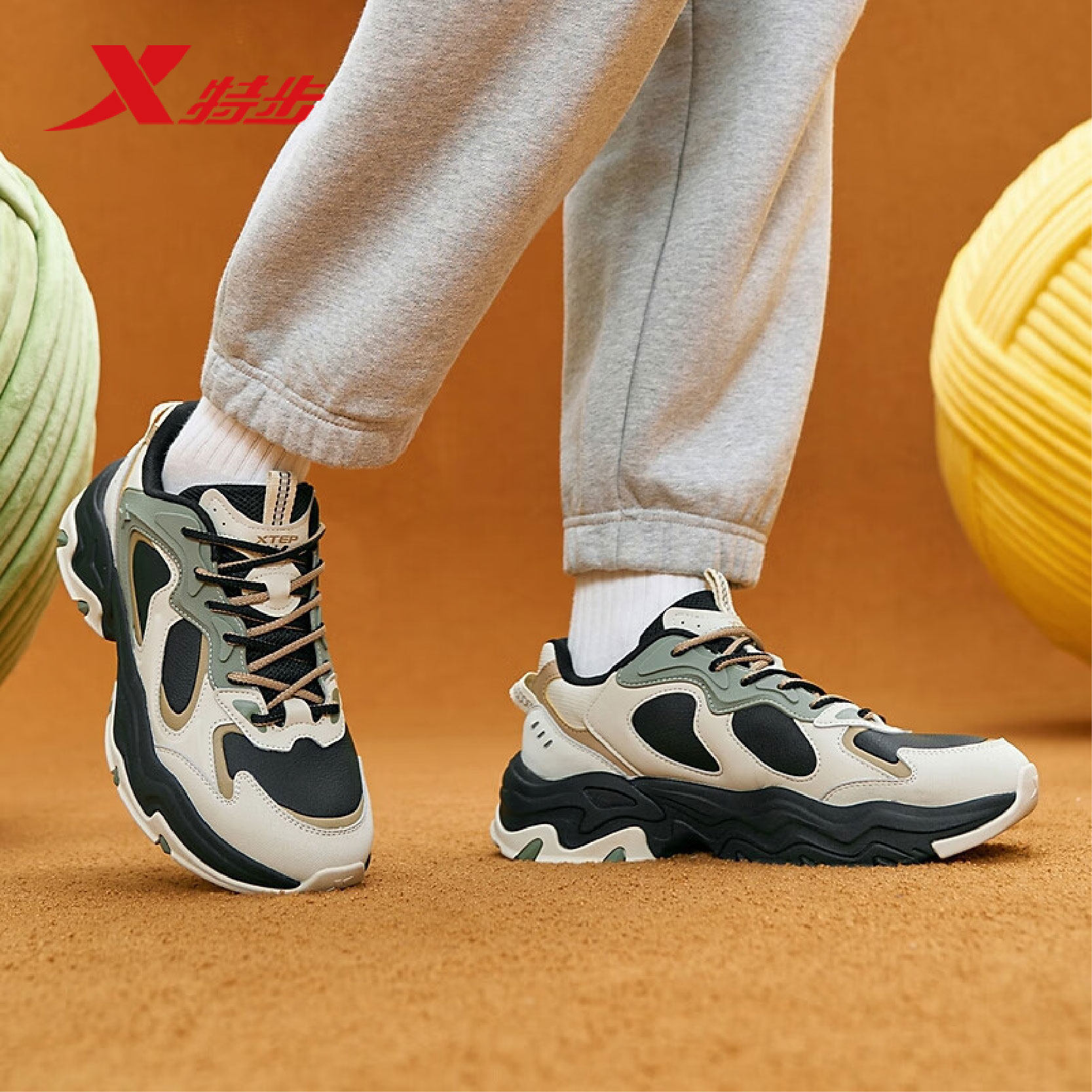 特步男鞋星野运动鞋2025冬季新款皮面老爹男士跑步鞋975419320001,运动鞋new,运动休闲鞋,淘宝优惠券,粉丝福利购,淘宝优惠卷
