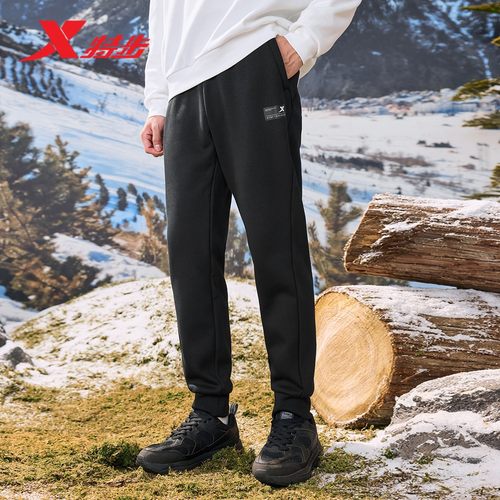 特步运动长裤男冬季收口休闲裤