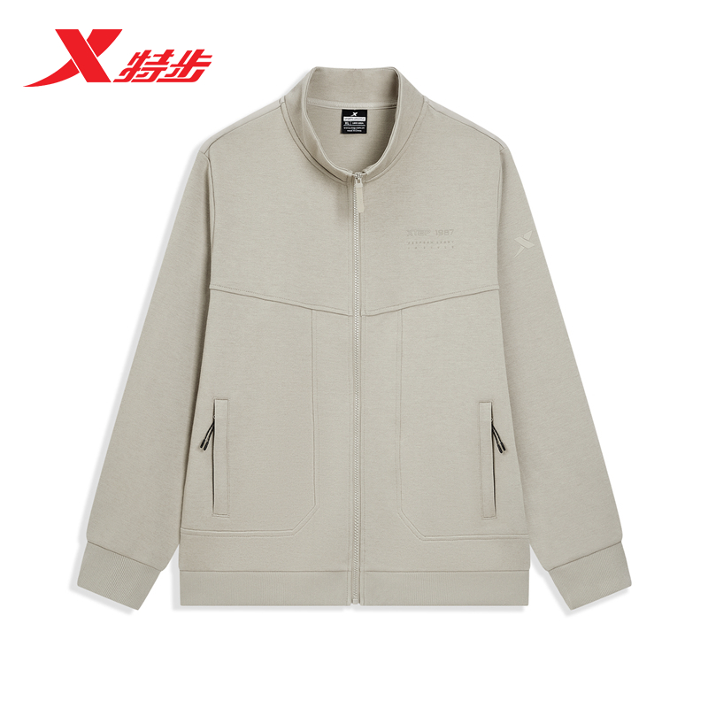 特步针织上衣男款2024秋