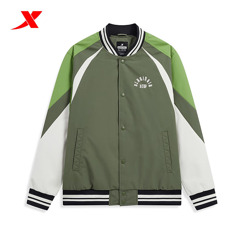特步男保暖棉服春季运动外套茄克棒球服运动上衣976129170122