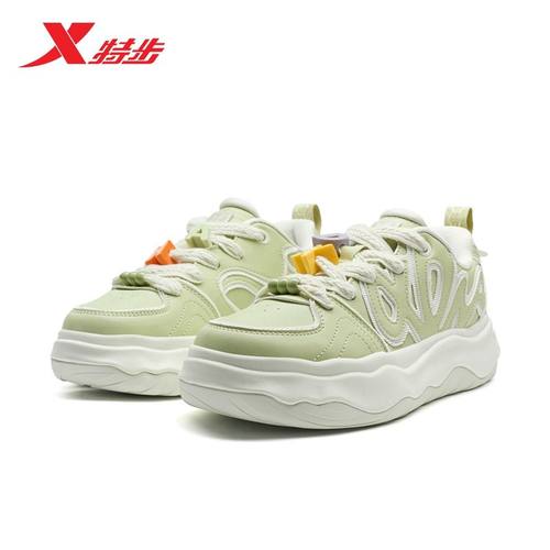 特步可可鞋板鞋女2025秋季