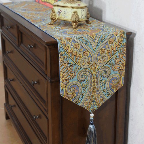 美式轻奢风桌旗茶几北欧高档长条