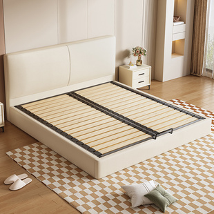 纯实木加密加厚钢木排骨架床薄床头小户型卧室落地床架可支持定制