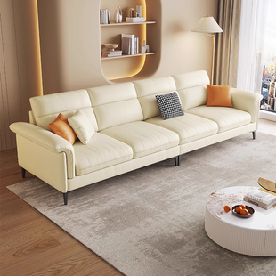 小户型极简科技布沙发客厅三人位直排高脚沙发耐磨耐刮猫抓皮沙发