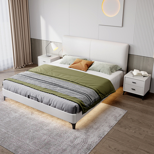 全实木齐边薄床头床中小户型1.5m现代简约卧室单双人床可随意定制