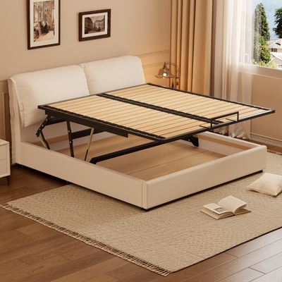 可储物床头悬浮气压储物双人床