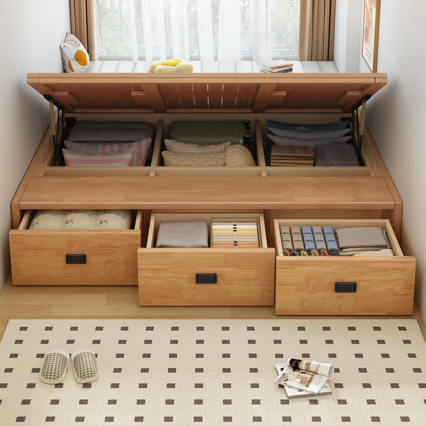 【全网热销】榻榻米储物床可定制
