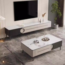 意式 极简岩板茶几电视柜组合客厅家用高脚轻奢高级感烤漆储物柜