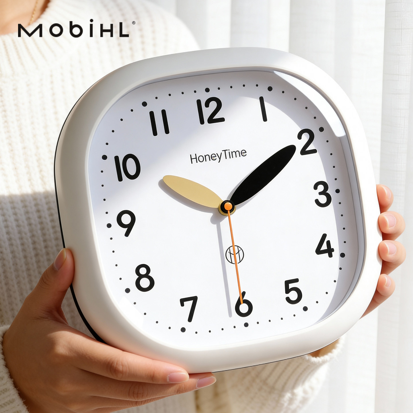 客厅静音挂钟现代简约免打孔时钟