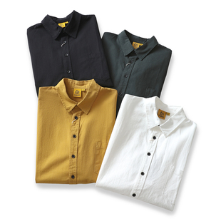 夏季日系男款短袖衬衫纯棉痞帅休闲五分中袖衬衣oversise工装休闲