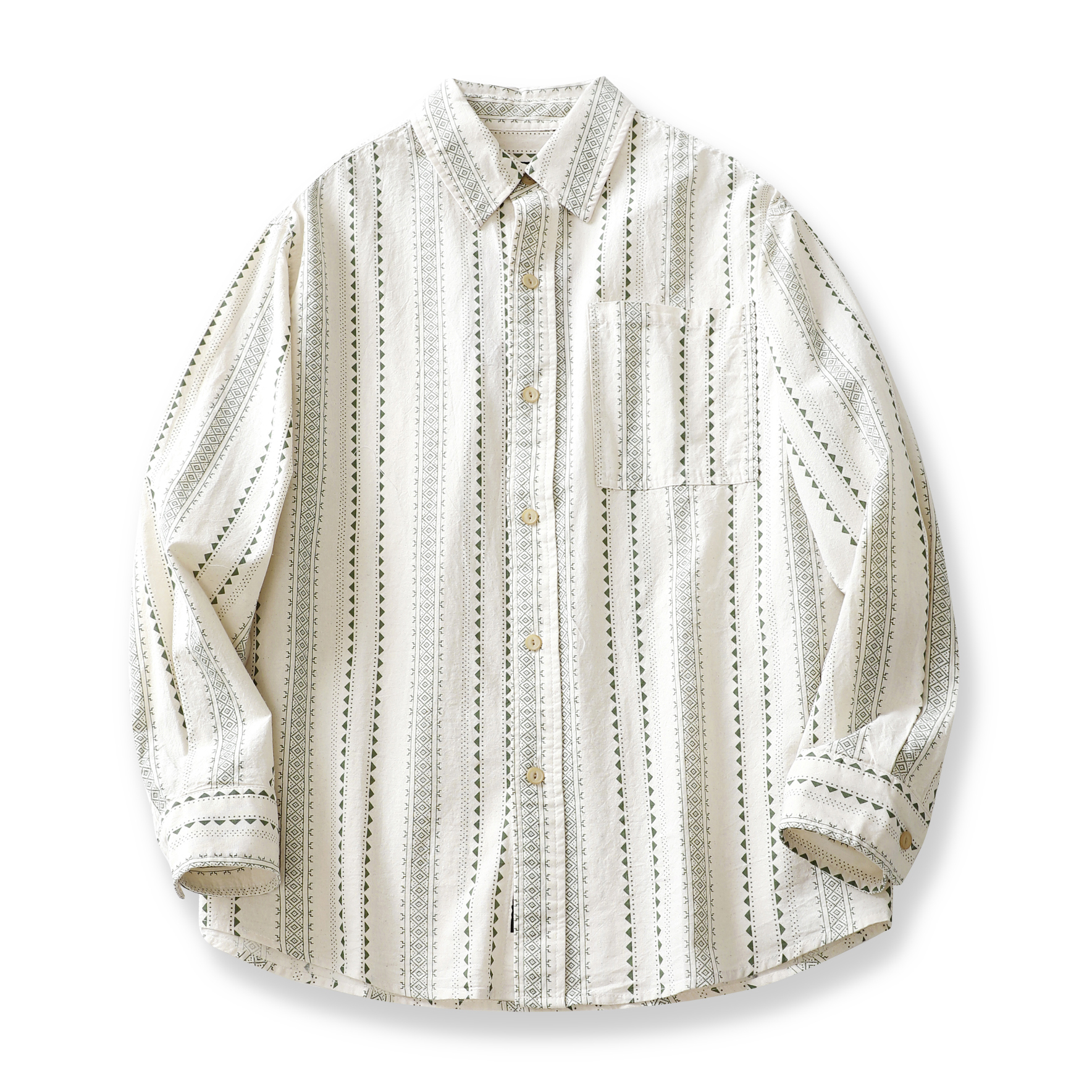 休闲文艺清新条纹宽松几何印花