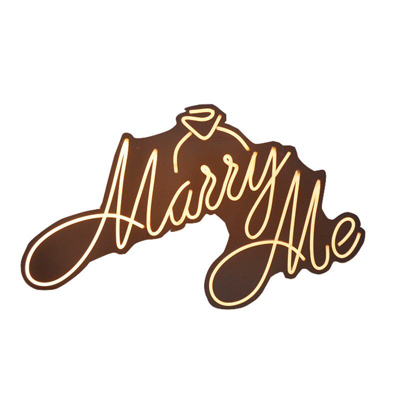 新款婚庆发光头像llogo求婚生日派对霓虹灯背景挂牌marryme灯道具