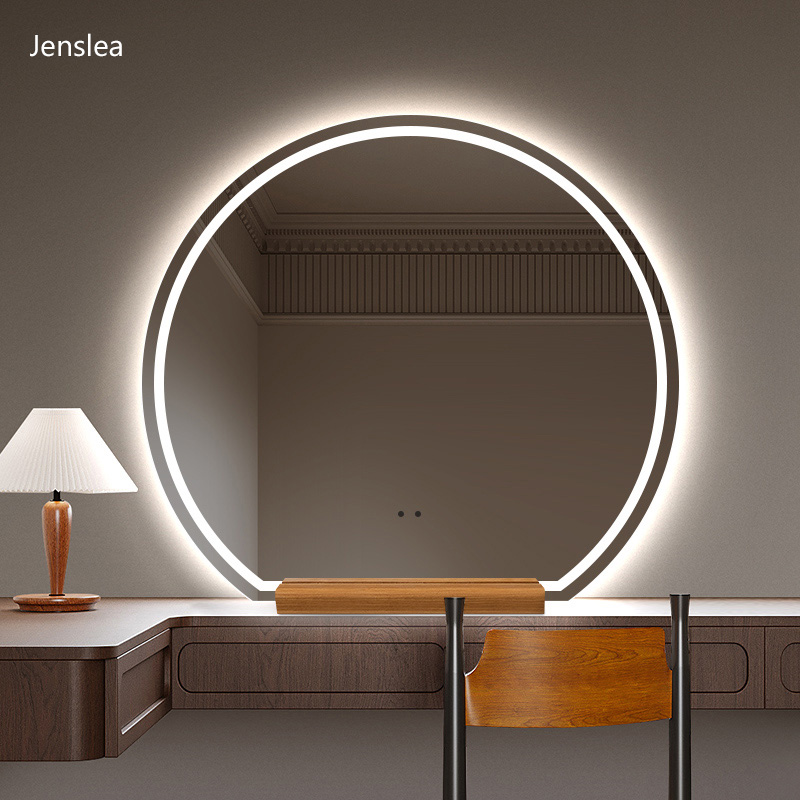 led化妆镜台式桌面发光智能梳妆圆镜带灯主卧梳妆台镜子轻奢高级