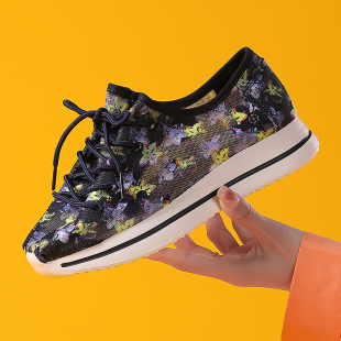 汤姆斯中国风女鞋 透气浅口晚风小松糕鞋 网眼网面鞋 夏季 单鞋 Tt&Mm