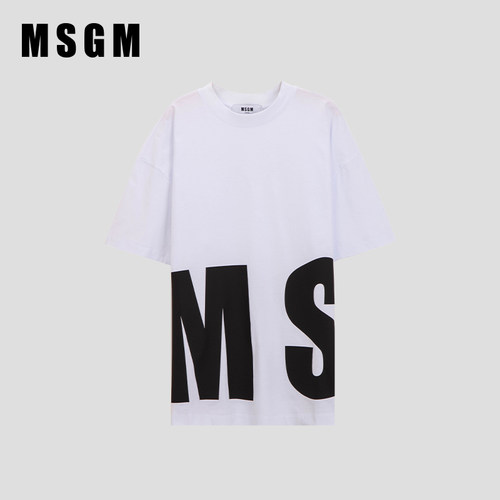 MSGM女士纯棉圆领短袖T恤
