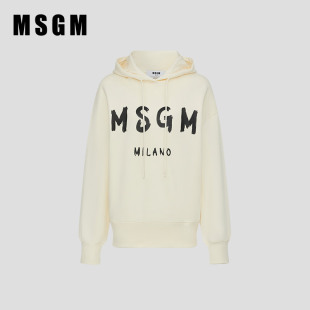 巨好看 MSGM早春新款 美式 卫衣时尚 女士徽标字母印花纯棉连帽长袖