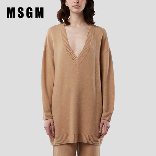 MSGM早秋新款女士羊绒套头毛衣