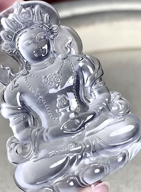 翠秦之皇高冰度母吊坠 玉石老坑种天然翡翠A货