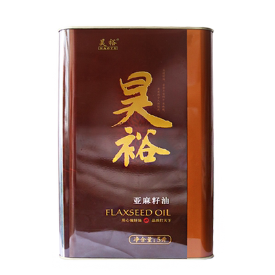 昊裕5升铁桶礼盒装炒菜亚麻籽油