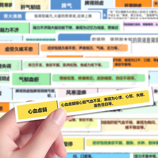 100张中医专业名词贴纸医学病理调理知识学习笔记本iPad贴画防水
