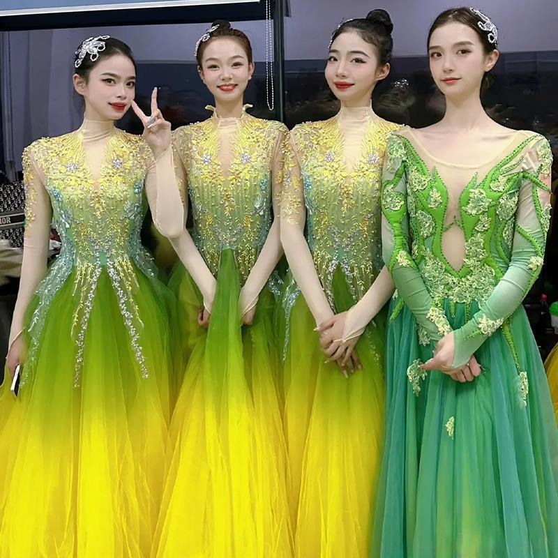 韩式新款开场大型摆裙演出服女舞台蓬蓬裙歌伴舞舞大合唱舞蹈服装