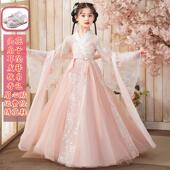 薄款 儿童中国风唐装 古风小女孩仙女裙 汉服连衣裙超仙新款 女童古装