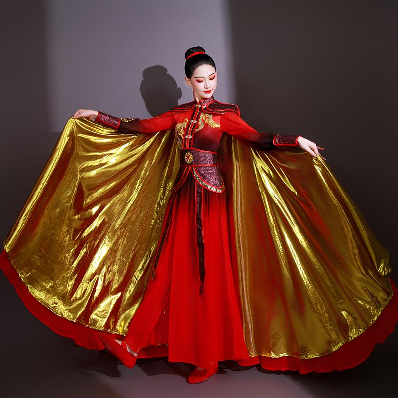 韩式古典服女舞蹈飘逸套装风大摆裙王行象古装汉服打鼓演出服中国