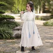 儿童汉服中国风夏季 国学服表演走秀演出服 超仙白色武侠风女童古装
