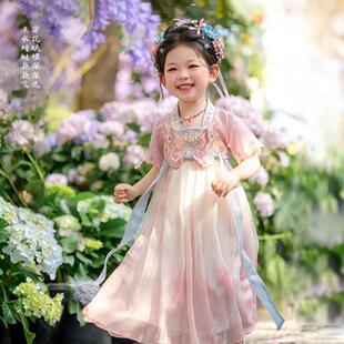 汉服女童2025新款连衣裙夏款儿童国风古装小女孩古风超仙公主裙