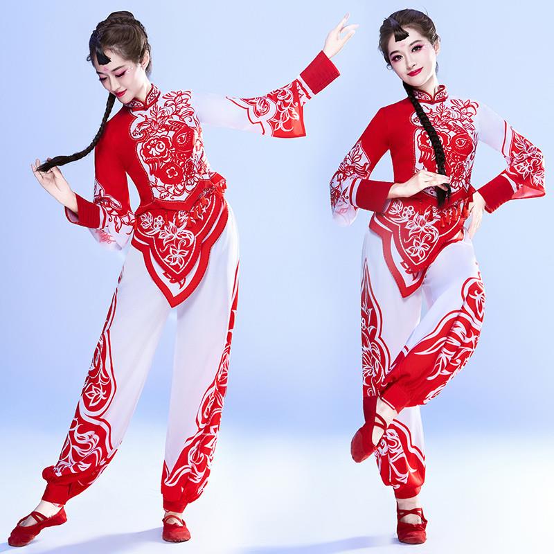 韩式手绢扭秧歌服打鼓服新款中国风男女演出服2026腰鼓舞陕北舞蹈