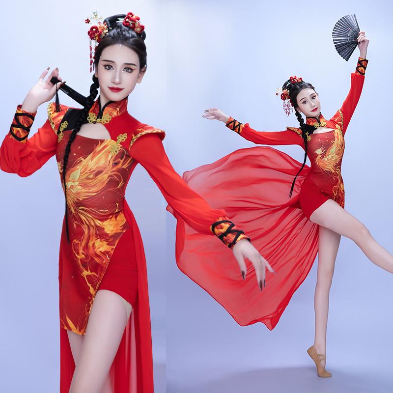 韩式新款打鼓服演出服腰鼓中国风舞蹈服威风扇子舞鼓舞现代服装女