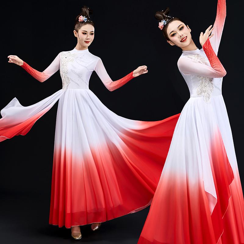 韩式古典舞合唱女飘逸大气开场演出服摆裙舞大服歌伴舞舞蹈服装连
