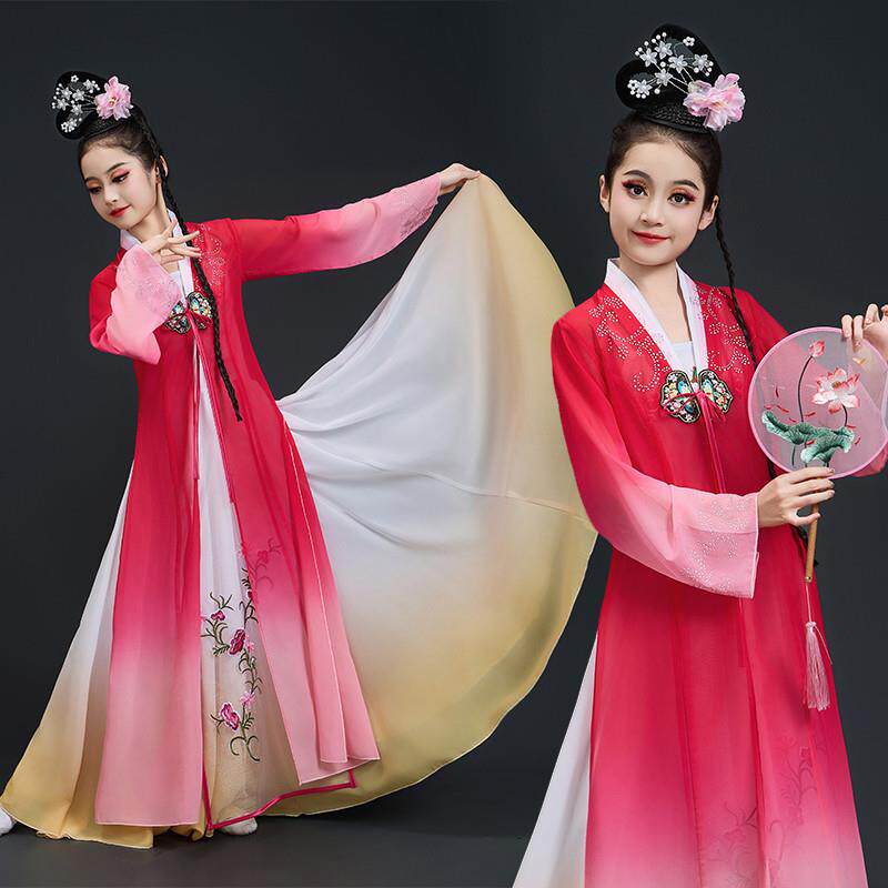 韩式中国飞舞蹈服古典飘逸服装剧目团扇湘云风艺考儿童演出戏曲桃