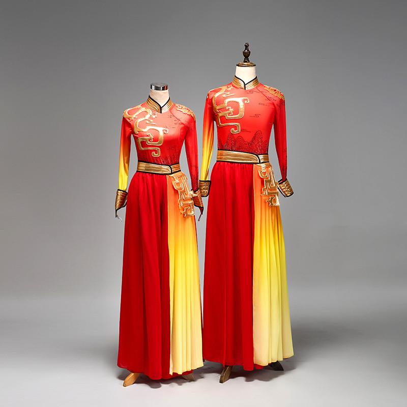 韩式秧歌服演出服女飘逸中国风民族开场打鼓大气舞舞蹈腰鼓现代舞