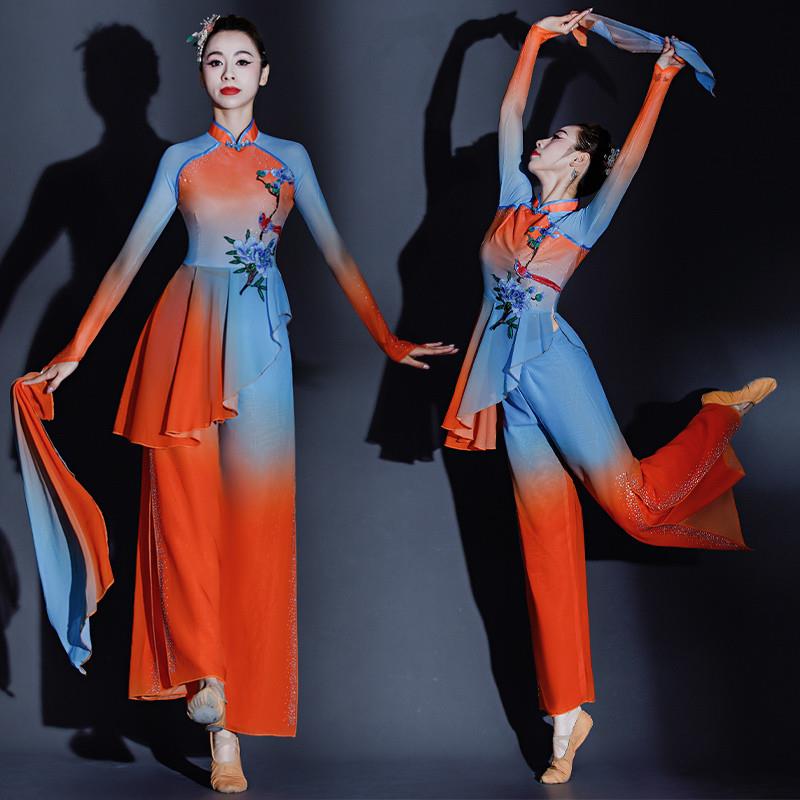 韩式中国古典舞演出服2026新款胶州扇子舞服腰鼓舞蹈飘逸服女秧歌