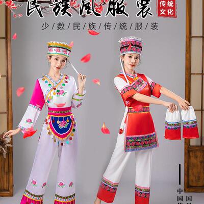 日本白族服装女云南大理舞蹈服成人刺绣少数民族旅拍写真服饰新款