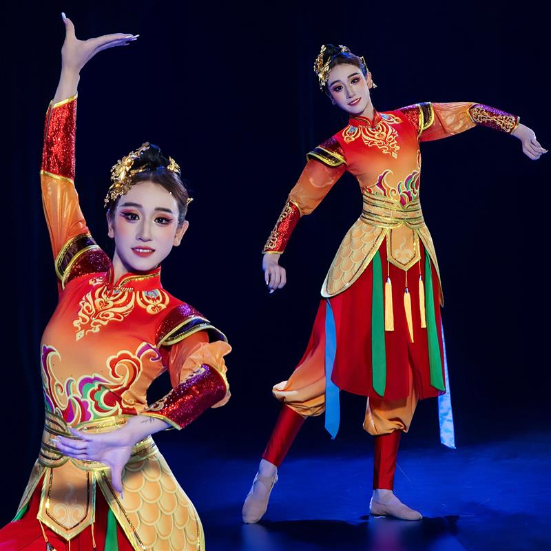 韩式中国风打原创新款鼓舞腰鼓服演出服女威风锣鼓队成人舞蹈服装