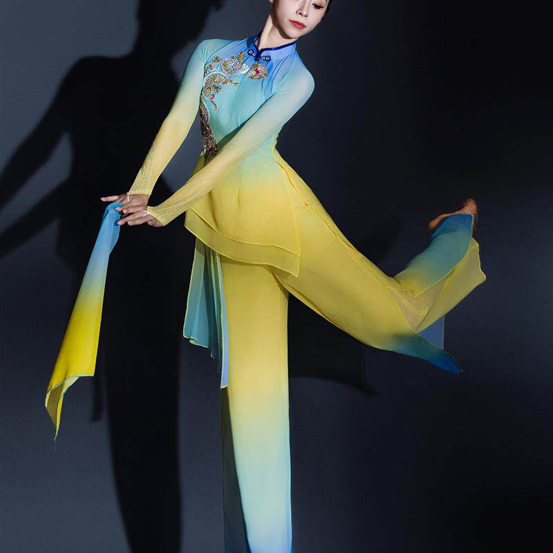胶州秧歌舞演出服装女2025新款广场舞套装古典手绢舞扇子舞蹈衣服