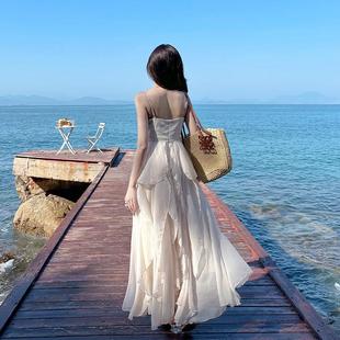 超仙女长裙 三亚拍照沙滩裙海边度假吊带裙露背连衣裙夏季
