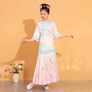 小兰花奖俏灵儿演出服还珠格格服清朝满族服饰宫廷旗服儿童舞蹈服