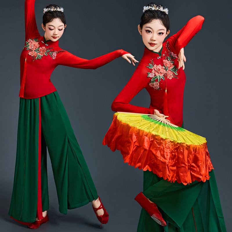 韩式中老年腰鼓表演服迎新扇子舞舞台女式 服广场舞民族专用服装