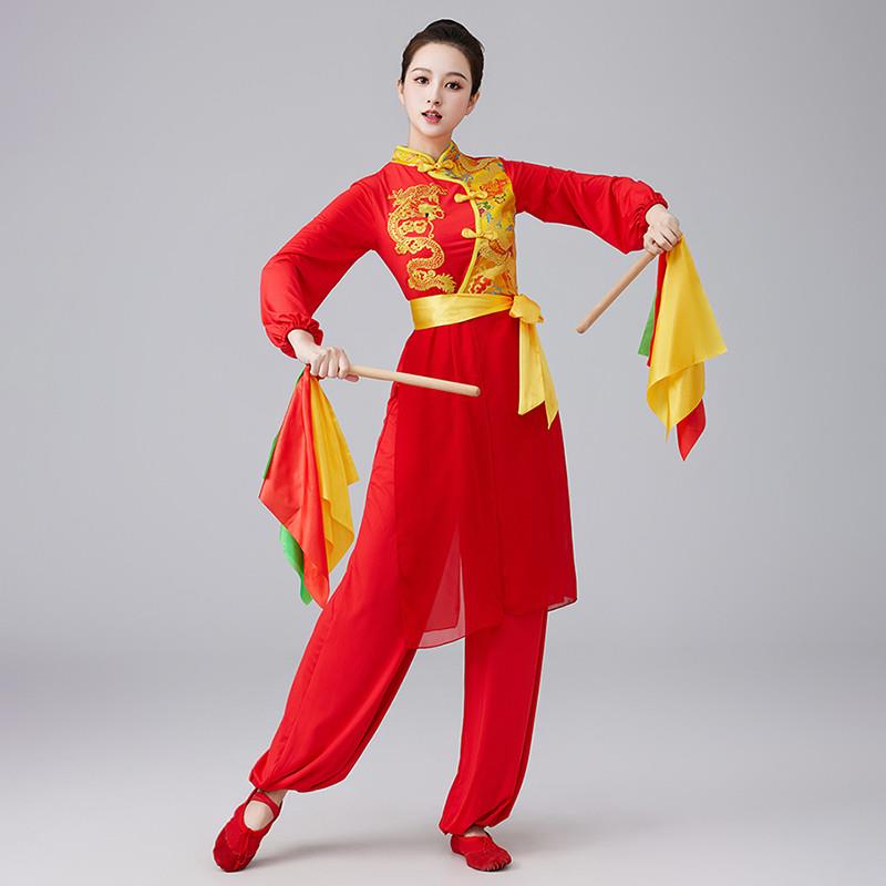 韩式喜庆打鼓舞蹈舞服服装秧歌服女演出服广场表演锣鼓队腰鼓舞蹈