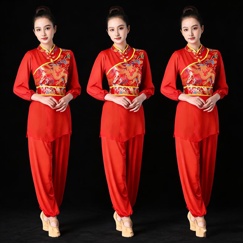 韩式打鼓演出服民族中国腰鼓大鼓龙纹套装服锣鼓队风喜庆水鼓舞蹈