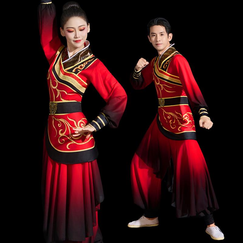 韩式成人新款2025女演出服装鼓舞男开场舞龙腰鼓中国风打鼓舞蹈锣