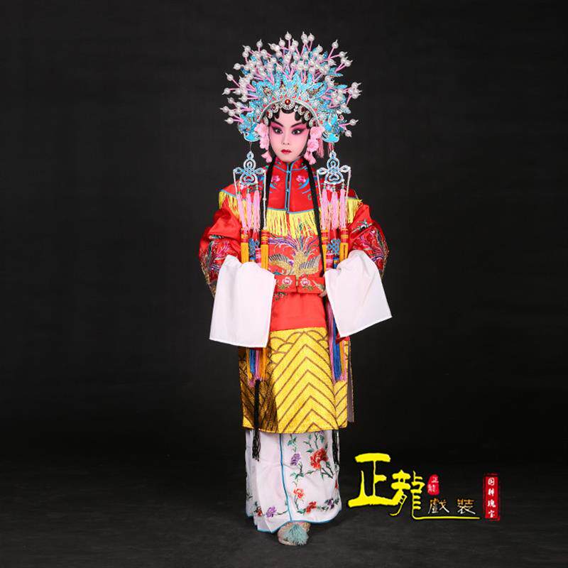 韩式正戏装龙京剧普女花旦戏服演出青衣贵妃醉酒凤冠霞帔少儿童戏