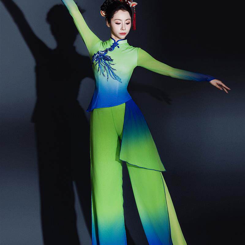 秧歌服女2025新款古典扇子舞广场舞套装胶州剧目表演腰鼓服演出服