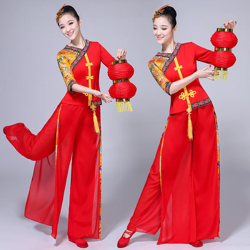 韩式舞舞中老年演出服开门红新款套装新年腰鼓队服女秧歌扇子广场